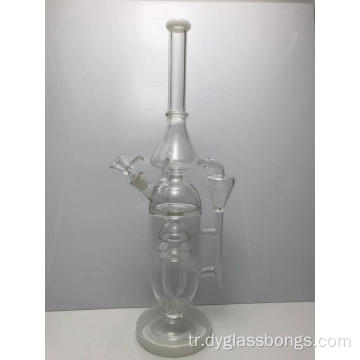 Beyaz renk 14mm kase ile Percycler cam bong